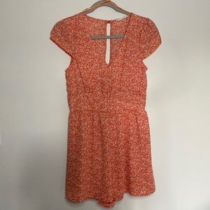 Orange Floral Romper
